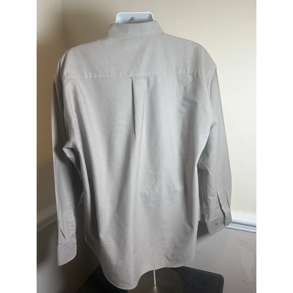 Bill Blass Premium Mens XL Tan Button Down Wrinkle Free Long Sleeve - Picture 5 of 9